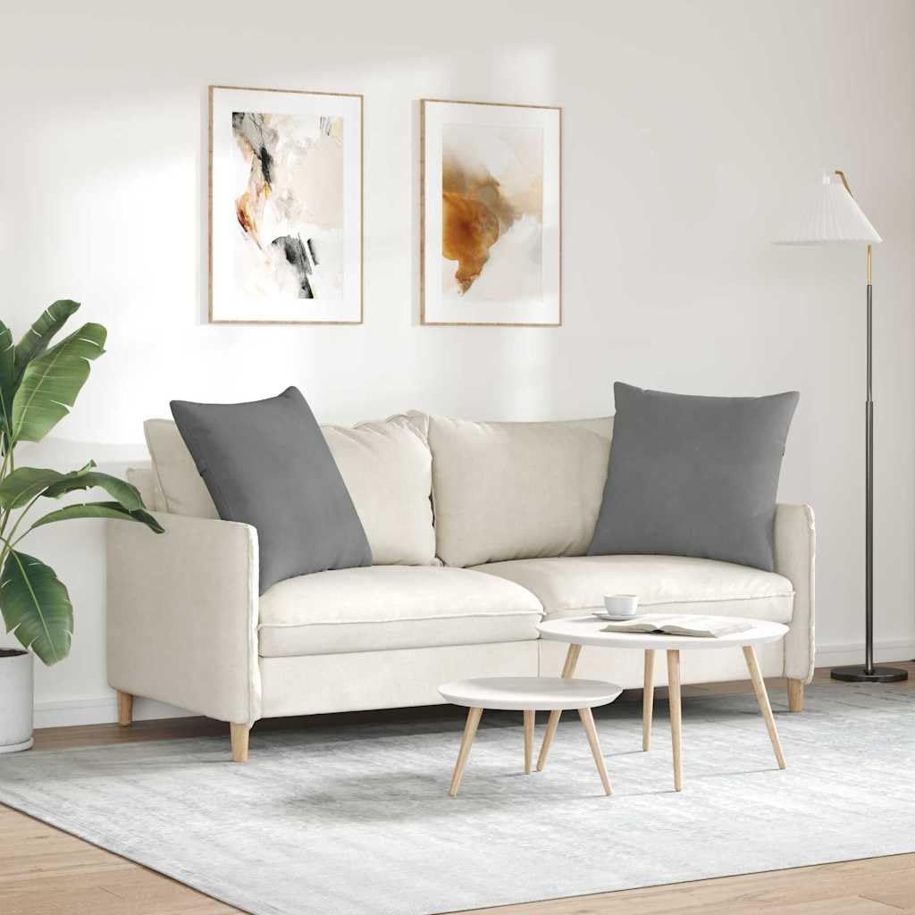 Mangloder - Cuscino da divano, 2 pezzi, grigio scuro, 60 x 60 cm, tessuto con imbottitura in poliestere, rivestimento sfoderabile, morbido e confortevole, ideale per soggiorno, ufficio, sala da pranzo