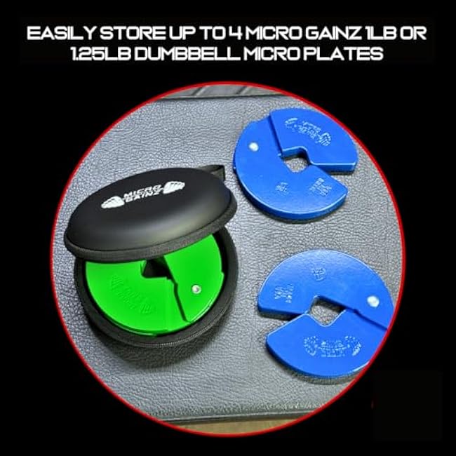 Micro Gainz Hard Shell Carrying Case for 1LB and 1.25LB Dumbbell Micro Plates