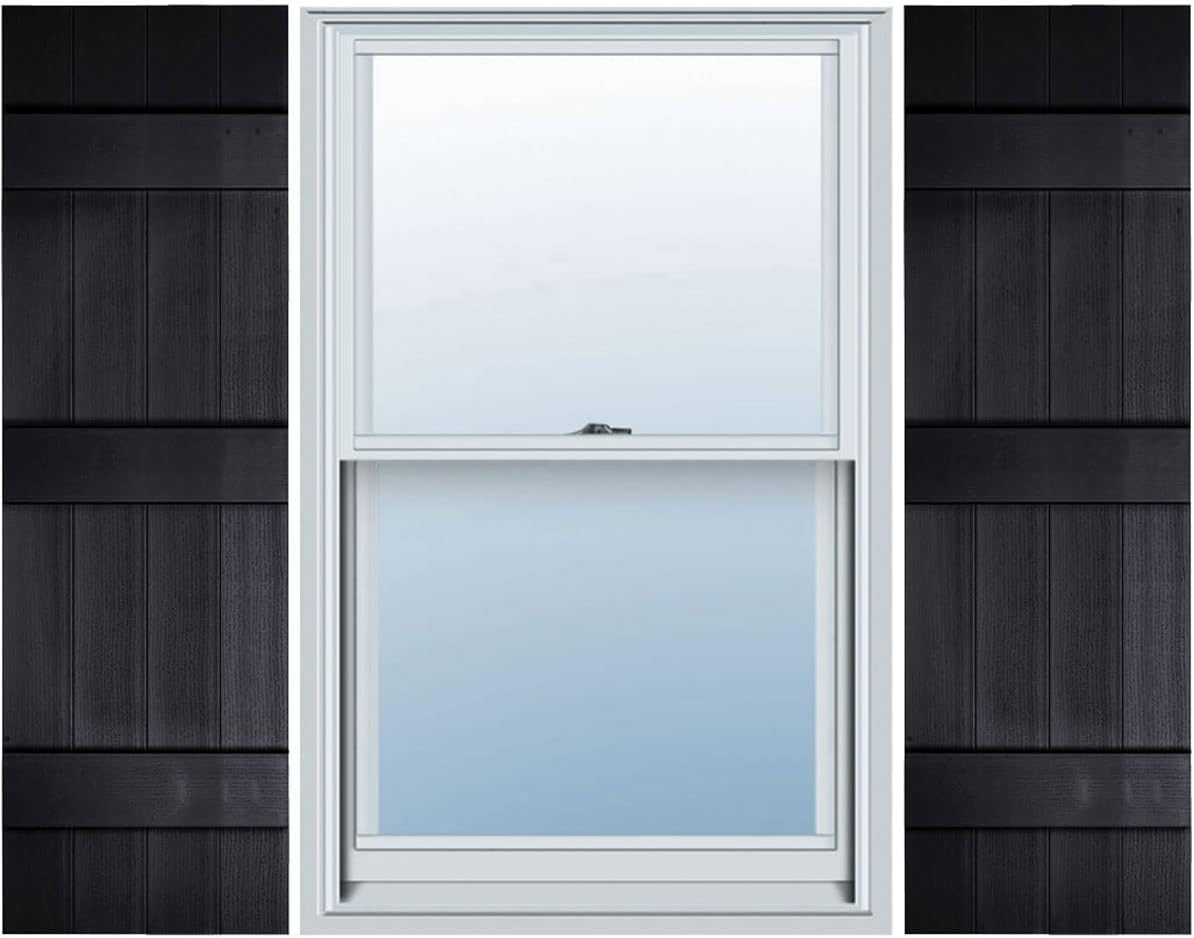 BUILDER'S CHOICE EVB14055BL Shutters, 14" x 55", Black