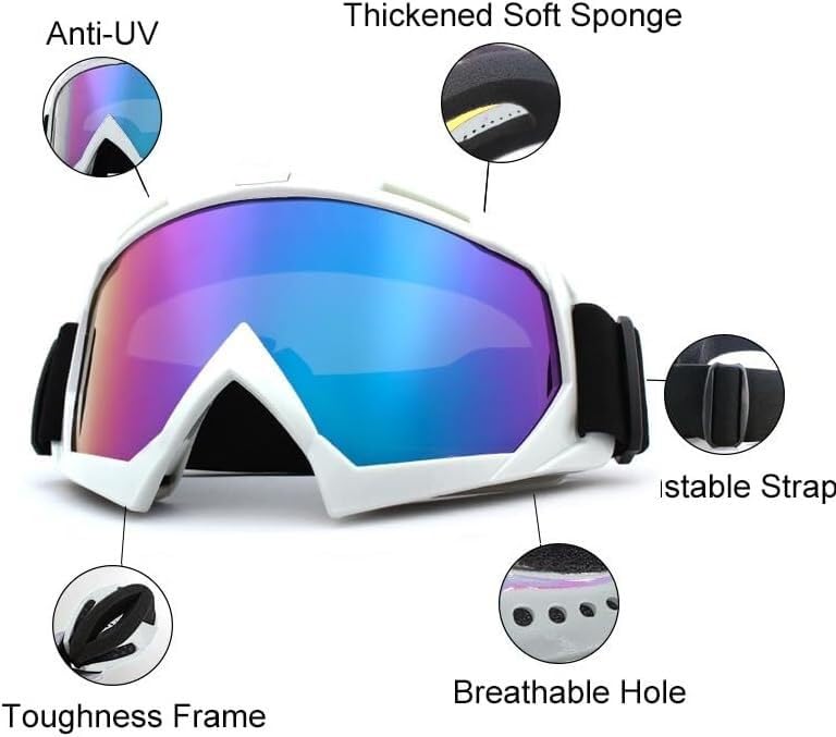 Kask motocrossowy gogle okulary Gogle narciarskie Wiatroszczelne Jazda na rowerze Zimowe Przeciwmgielne Snowboardowe Okulary narciarskie Gogle narciarskie Okulary przeciwsłoneczne Gogle motocrossowe(B
