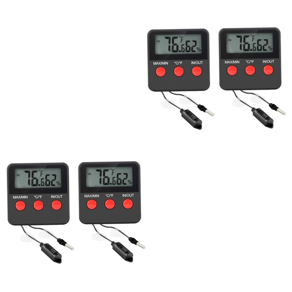 Housoutil 4juegos Digital De Precisión Para Reptiles y Terrarios Higrómetro Electrónico Para Control De Incubadoras y Cajas De Tortugas Baterías