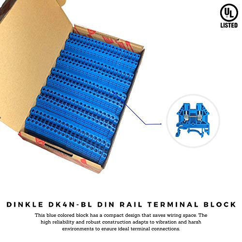 Bornier à vis Dk4 N-bl Dinkle Bleu pour organiser un tableau électrique