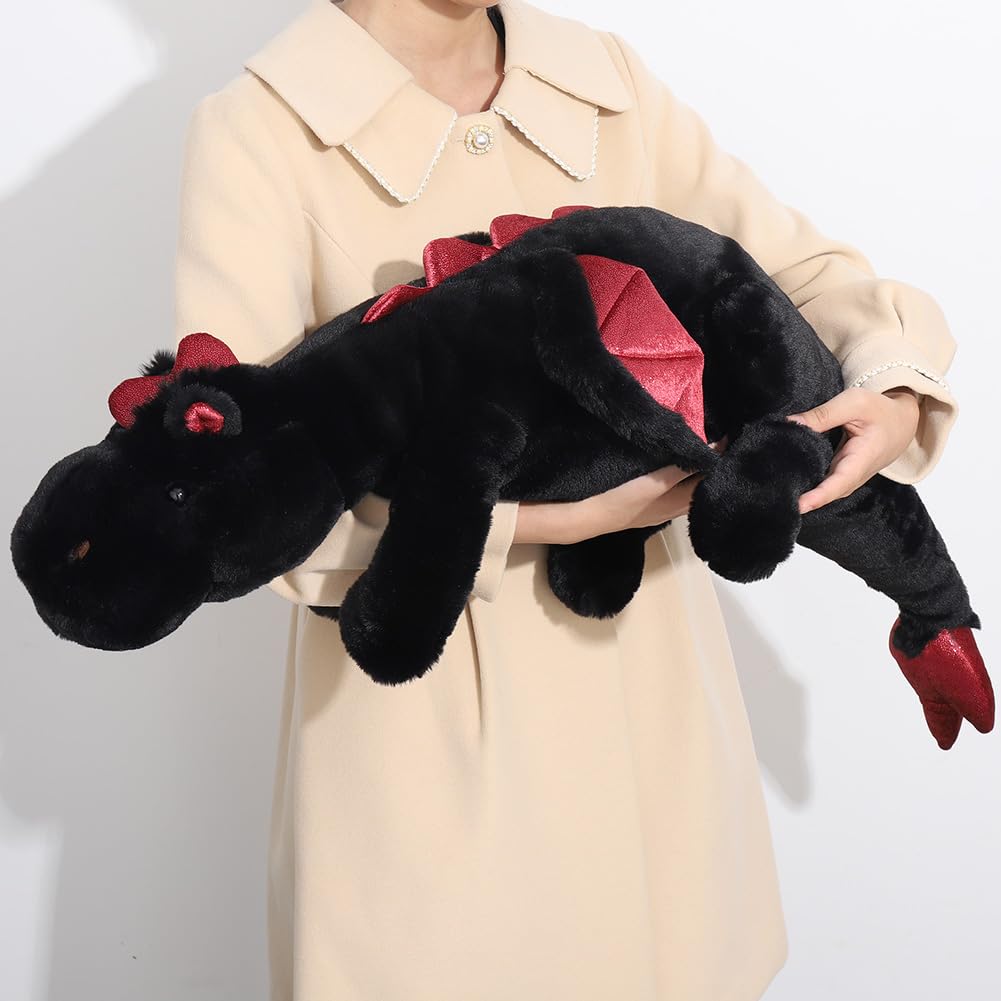 Weighted Stuffed Animals 130CM, Soft and Sturdy Weighted Dragon Plush for Kids and Adults, Giant Black Dragon Stuffed Animal — image 1