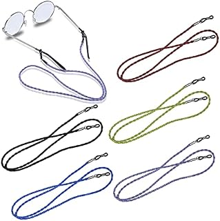 kissral 5 Pcs Eyeglasses Straps Chain, 5 Colors Leather Eyeglasses Cord Chain String Non-Slip Spectacles Cord, Retainer Lanyard Sunglasses Holder Strap Eyewear Retainer for Glasses Eyeglasses