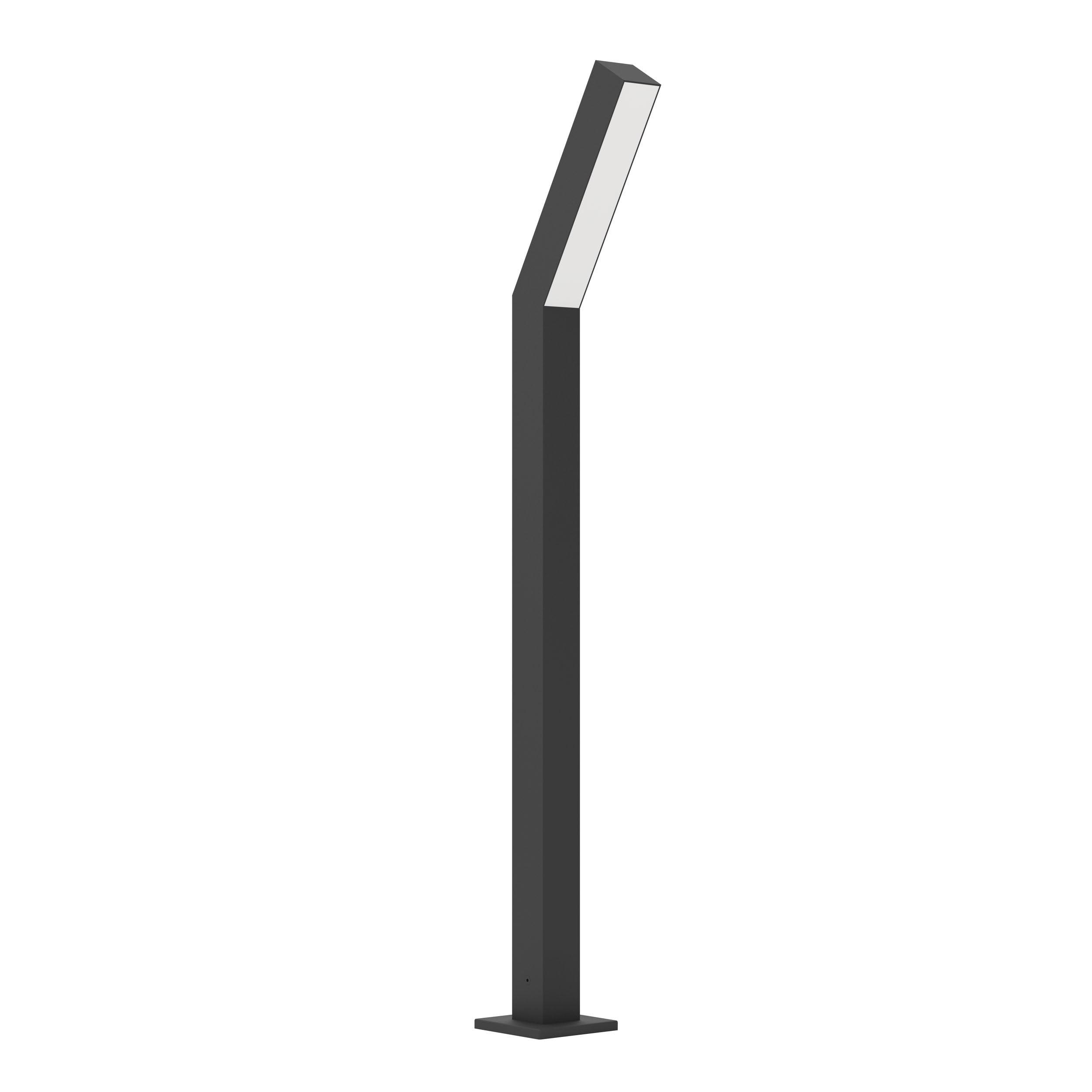 EGLO Lampadaire extérieur LED Ugento, lampe de chemin, luminaire | d'extérieur sur pied, éclairage pour allée et jardi, métal noir et plastique blanc, blanc chaud, IP44, 79 cm