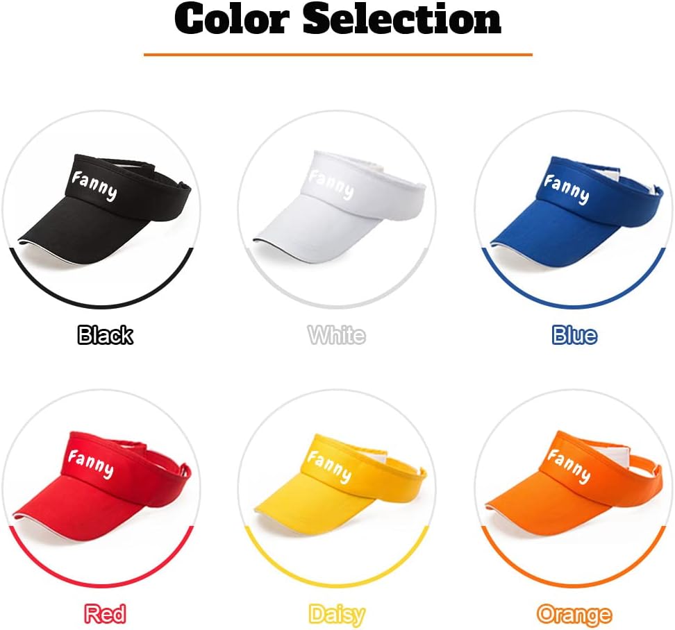 10 Pack Custom Visor Hats Customized Your Own Text Name Adjustable Sun Protection Visors Men Women Unisex Visor Cap,Black