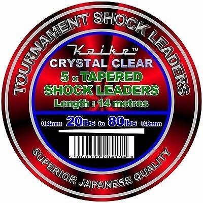 Tournament Japanese Quality Sea Fishing Tapered Shock Leader Line Fluorescent Yellow 15-60lbs