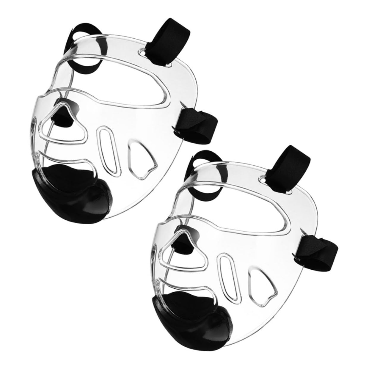 Maschera Protettiva per Viso in Plastica Temperata 2 Pezzi per Allenamento Karate e Taekwondo Protezione Completa e Vestibilità Confortevole
