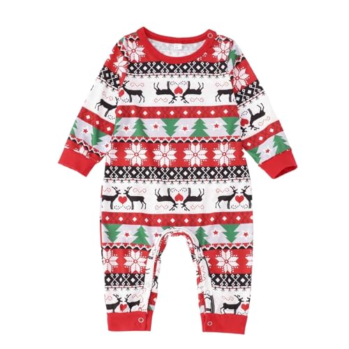 Genérico Conjunto de Pijamas Navideño Familiar Pijama de Navidad para Bebé Pijama de Manga Larga con Estampado Navideño Cómodo para Padres e Hijos Estampado Suave Festivo, Blanco, 9 Monate