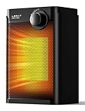 Lerat Electric Space Heater, Small Heater for Indoor Use, 1200W PTC Fast Heating Portable Heater, Overheat & Tip-Over Protection, Heating & Fan Modes for Bedroom, Office, Camping, Black