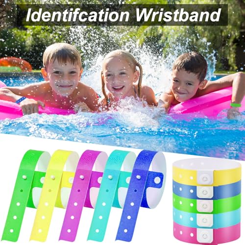 Hylebor 50 Pack Plastic Wristbands, Plastic Bracelets Wristbands, Colored Wristbands With Snap For Party Events, Plastic Arm Band Identification Wristband thumb #3