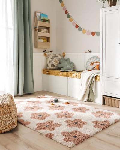 benuta Lytte Tapis Enfant Chambre Gobi - Rose 120x170 cm - Fausse Fibre - Rectangulaire Style: Motifs Bebe, Scandi - Facile Entretien - pour Salon, Bureau, Couloir