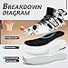 ASHION Mens Basketball Shoes Fashion Sneakers Mens Arch Support Shoes Cushioning Running Shoes Gym Jogging Walking Sneakers Black White US 8.5