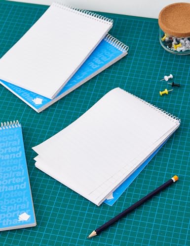 Silvine 8x5" Reporter's Spiral Shorthand Notebook with 160 Pages (Pack of 12), Blue (Cover may vary) - 4