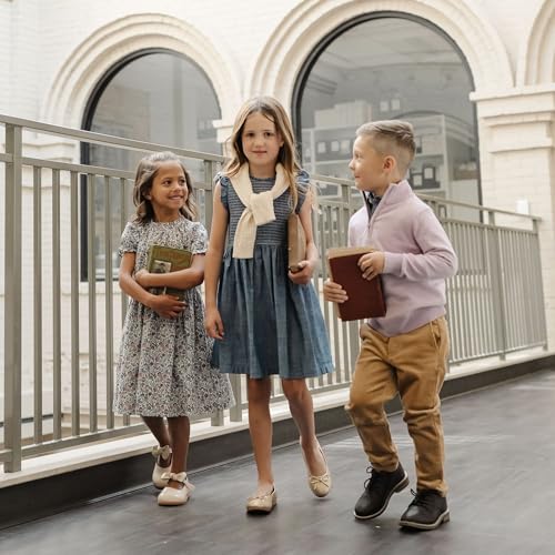 Hope & Henry Girls' Short Sleeve Tie-Waist Knit Dress2