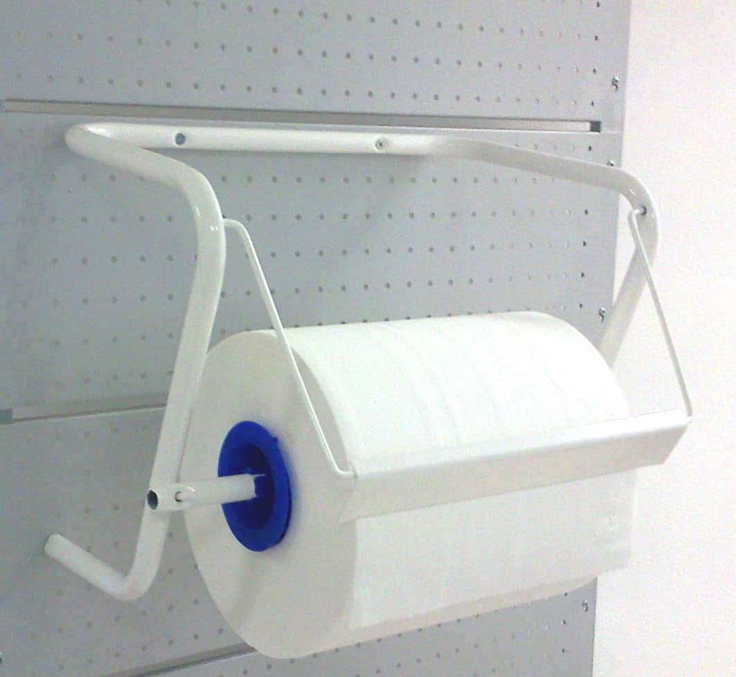 Dispenser Bobina Carta Industriale - Portarotolo Da Muro E Banco In Acciaio, 42x25x34 Cm - Foto 2