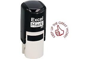 Round Teacher Stamp - KEEP UP The GREAT WORK! - RED INK