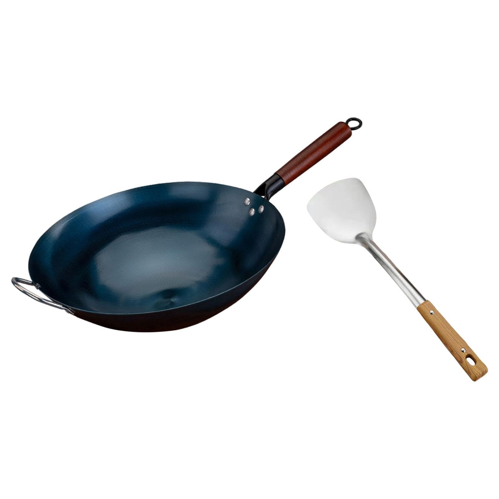 MYADDICTION Wok Pan for Cooking Sautee Gas Cooking Wok Cookware General Pans Chinese Wok Dia 34cm