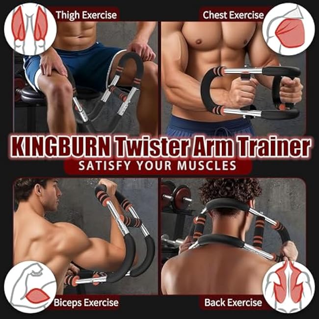 Twister Arm Trainer (30-120 lbs) Adjustable Chest Workout Equipment Power Chest Exerciser for Men & Women Home Gym Strength Trainer, Muscle Builder & Strength Training for Arms, Chest