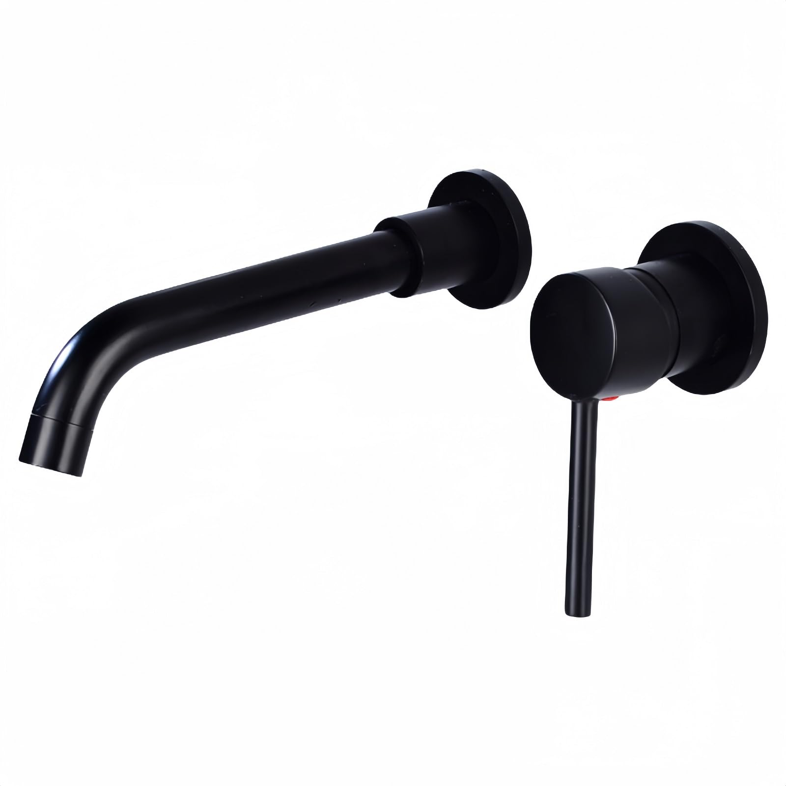 ZYCHSJXA All Copper Wall Wash Basin with Hot and Cold Water Control Concealed Faucet (Black)