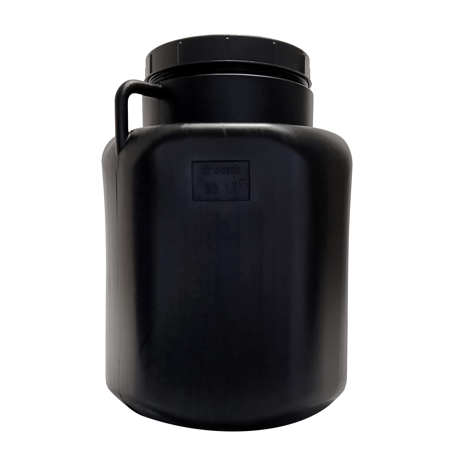 BAUPROFI Fût carré de 50 l - Noir - À col large - Convient à un usage alimentaire - Pour le camping et la pluie