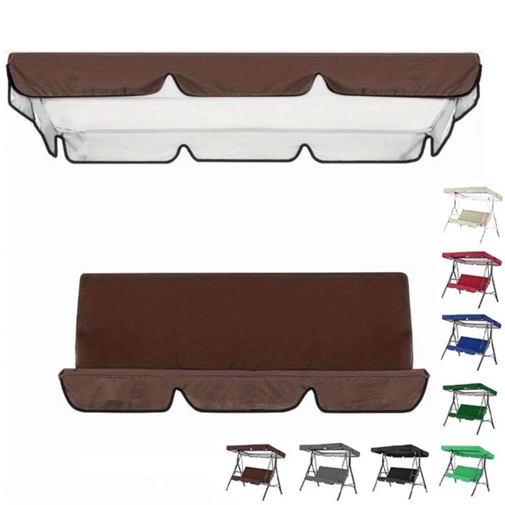 Toit De Rechange Pour Balancelle 2-3 Places Toit De Balancelle De Jardin Ensemble Auvent De Balancelle De Jardin 190×132cm 195×125cm(Brown,190x132cm/75x52in)