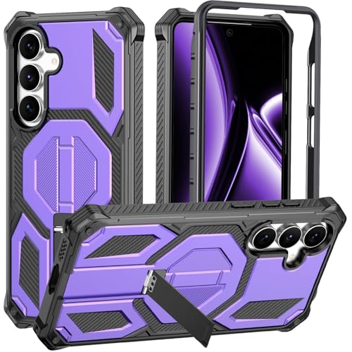 BQQFG Galaxy S25 FE�P�[�X�A[MagSafe�Ή�] [�C���r�W�u���L�b�N�X�^���h] [�~���^���[�O���[�h�̗����ی�] ���ϋv �ی� �ϏՌ��d�b�J�o�[ Samsung Galaxy S25 FE�p�A�p�[�v��