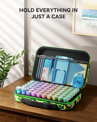 Image of ARTDOT 60 Slots Storage Container for Diamond Art Kits for Adults,Portable Diamond Painting Storage Box with Accessories and Tools