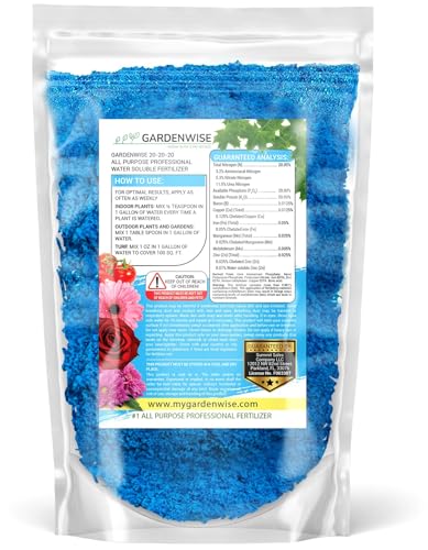 Image of Gardenwise 20-20-20 Water-Soluble Fertilizer - Powder for Liquid Plant Food for Indoor & Outdoor Plants, Orchids, Vegetables, Lawns, Flowers - 20 20 20 Fertilizer (10 QUARTS)