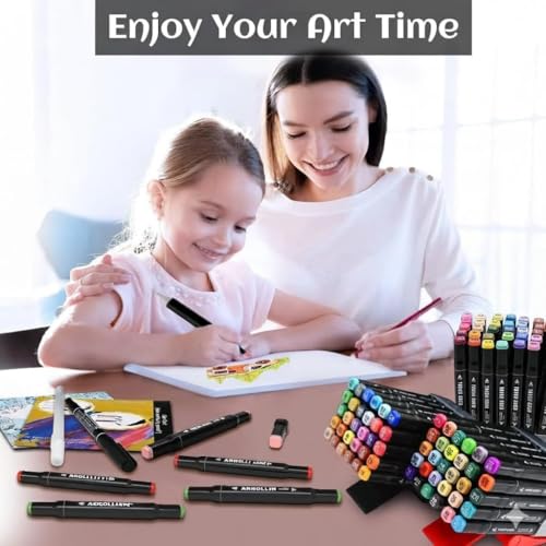 Image of Dual Tip Alcohol Markers Pen Set of 262 Colors - Broad & Fine Tip Art Markers for Drawing, Sketching, Illustration - Alcohol Based Coloring Markers for Artists, Students & Designers (Random Colours)