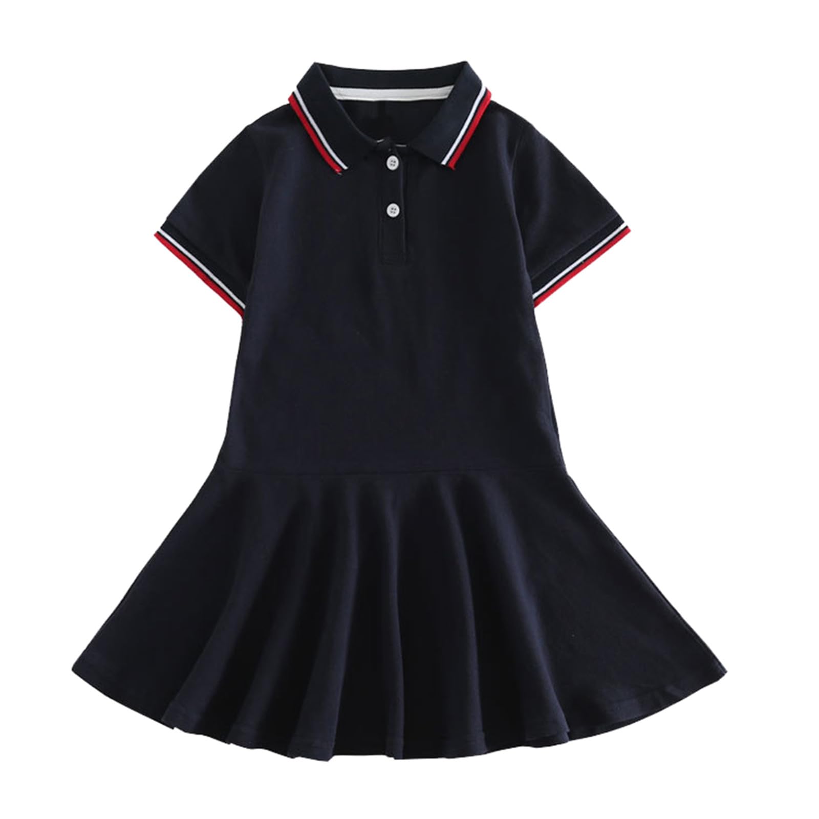 Robe de Tennis sans Manches pour Enfant Fille Robe Plissée de Sport Golf Badminton Volleyball Sportwear 6-14 Ans