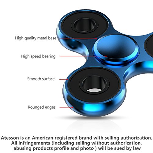 Atesson Fidget Spinner Toy Ultra Durable Stainless Steel Bearing High Speed 2-5 Min Spins Precision Brass Material Hand Spinner Edc Adhd Focus Anxiety Stress Relief Boredom Killing Time Toys #TOP5