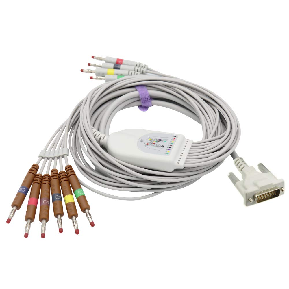 Kompatibles ECG/EKG-Kabel für Schiller AT1, AT2, AT2 Licht, AT2 Plus, AT4 10 Leitungen Drähte 9.8 ft IEC Banana 4.0mm FDA/CE Genehmigt SK1222B