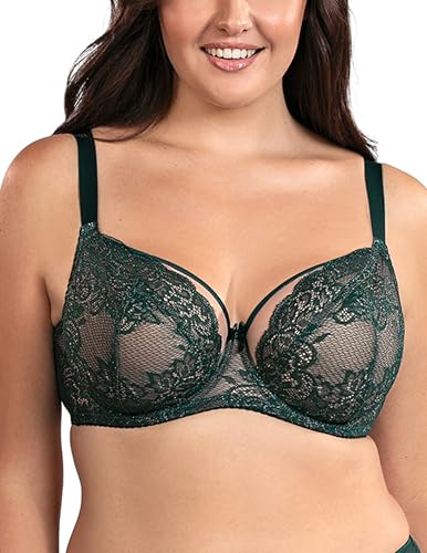 Soutien-gorge haut de gamme Vivisence en dentelle fine verte 85F