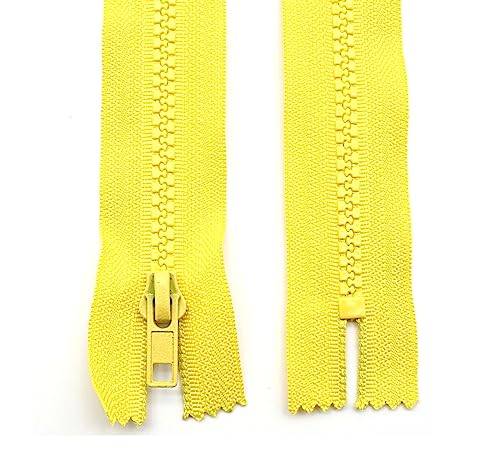 DOJA Barcelona | Cremalleras Inyectadas Cerradas Amarilla | Pack 10 | 210mm | Cremallera Nº 5 | Cursor Cremallera Automatico | Plastico | Cremalleras por Metros para Coser | Cremalleras Decorativas