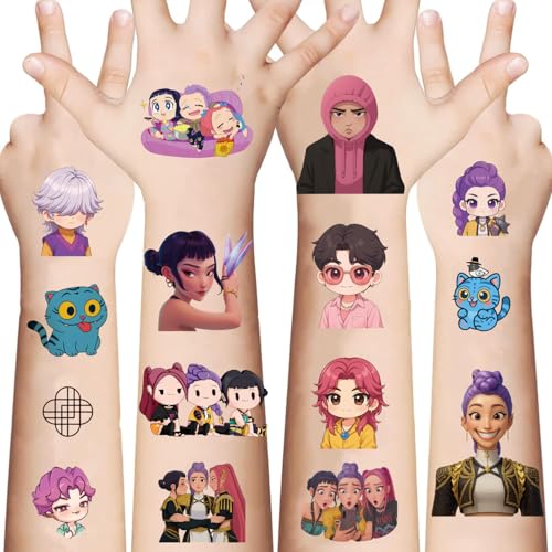 Image of 99 PCS Demon Movie Hunters Temporary Tattoos for Kids| 9 Sheets