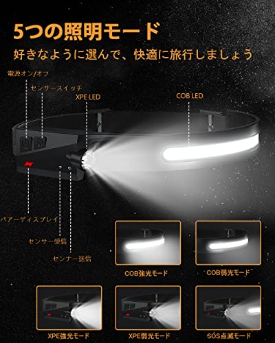 BLACKICE ヘッドライト 充電式 へっどらいと 高輝度 明るい