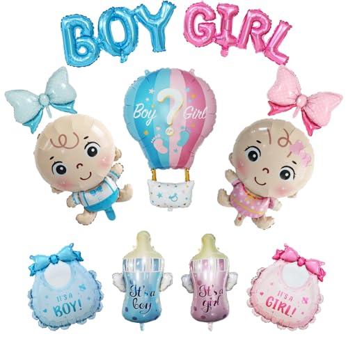 11 Stück Gender Reveal Party Deko Set Blaue & Rosa Gender Reveal Balloons