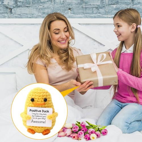 Glamifyr Pocket Hug Positive Enten Plüsch, Mut Mach Geschenk, Glücksbringer für Kinder, Ente Geschenk für Freundin, Familie, Freund, Patient
