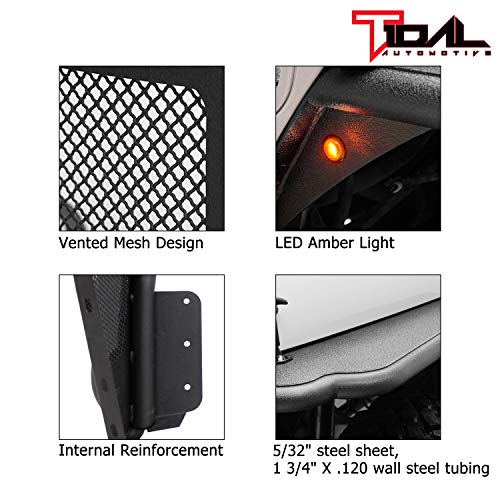 Tidal Front Tube Fender Flare Led Rocker Guard With Steel Mesh Fit For 87-95 Wrangler Yj #TOP6