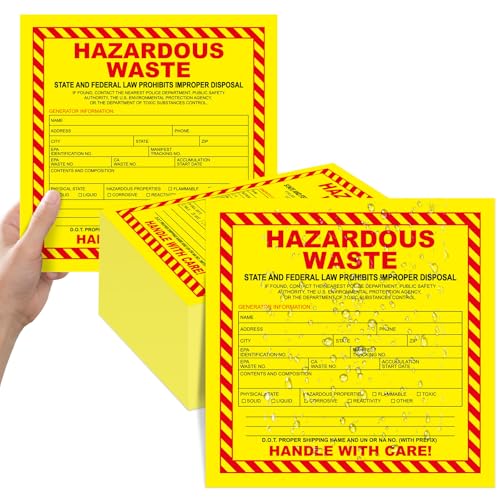 Étiquettes déchets dangereux gisgfim 15x15cm anti-erreur pour manipuler avec soin