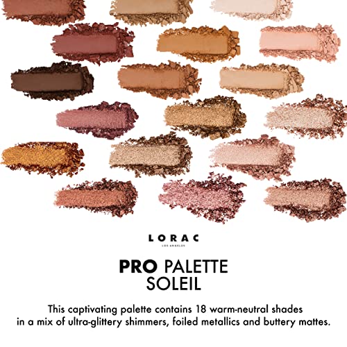 Lorac Pro Matte & Shimmer Eyeshadow Palette, Soleil | Glitter | Mirror Compact | Cruelty Free, Gluten Free, Vegan #TOP2