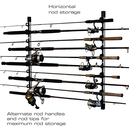 Rush Creek Creations All Weather Fishing Rod Storage Wall, Ceiling, Or Garage Rack, Aluminum 10 Rod #TOP2