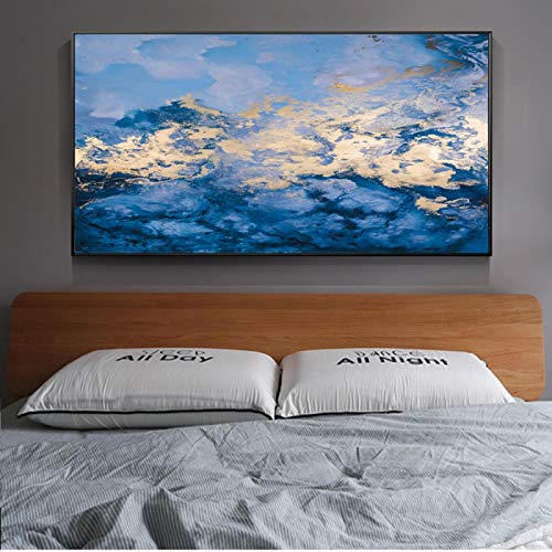 Peintures graffiti bleu saphir abstrait toile moderne affiches murales de chambre 40x80 cm