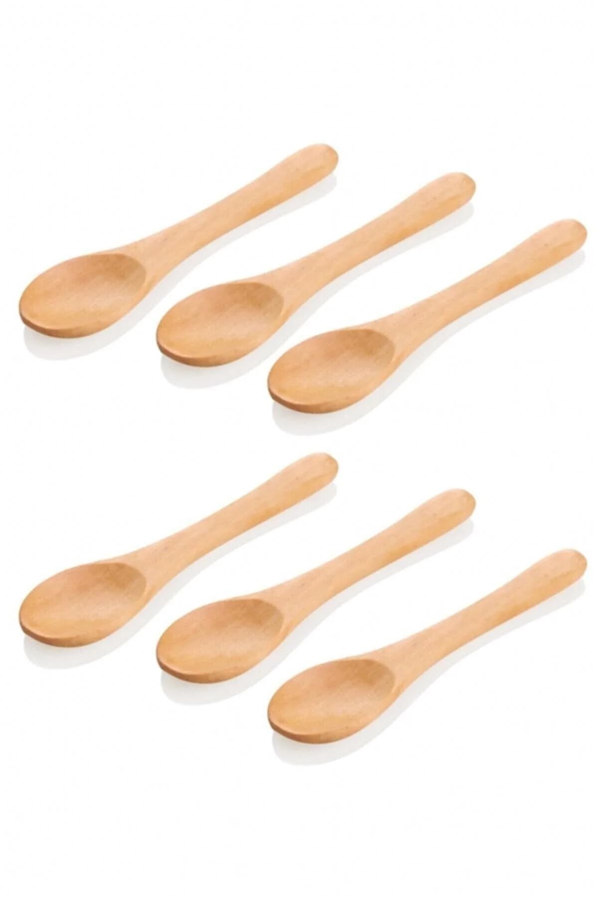 6'lı Bambu Ölçü ve Baharat Kaşığı Seti, Çok Renkli, 17 cm