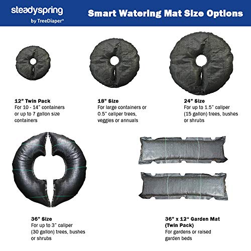 Steadyspring 24" Smart 30-Day Tree Watering Bag - Auto Refills With Rain And Slow Releases As Plant Needs - New Water Absorption Slow Release Technology Prevents Over And Under Watering (1) #TOP6