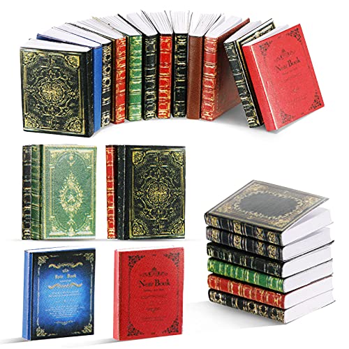 30 Pieces 1:12 Scale Miniatures Dollhouse Books Assorted Timeless Miniatures Books Mini Books Model Miniature Dollhouse Accessories Toy Supplies for Boys Girls Valentine's Day(Vintage Style)