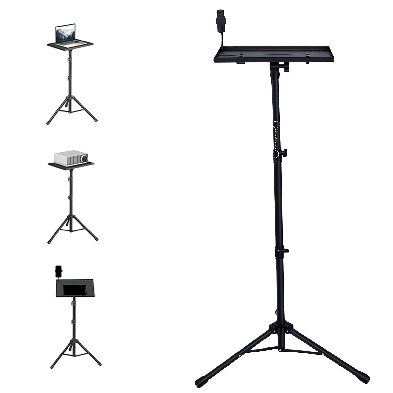 Aramox Supporto per Proiettore Altezza Regolabile 22 Libbre Chiusura di | Metallo e ABS, Cinghie Elastiche, compatibilità con Fotocamera Portatile per Uso DJ in Ufficio a Casa, Inclinazione di 180