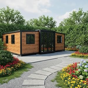 Expandable 20ft Tiny Home – Prefabricated Foldable Container House with Loft, 2 Bedrooms, Quick-Build Modular Steel Frame for Living or Office