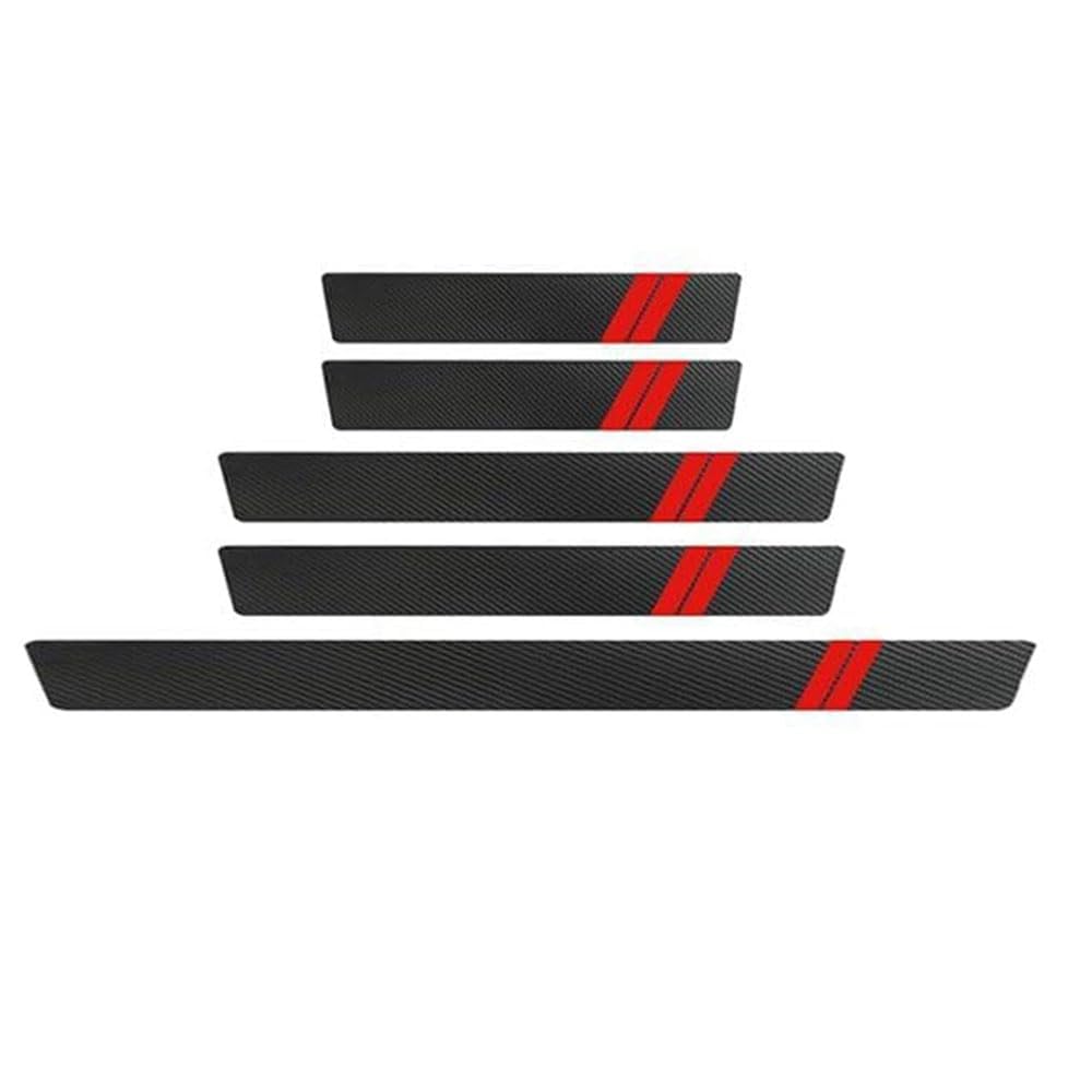 R-timer 5 Pcs Car Door Sill Protector Strips for Citroen C2 C3 C4 C5 C6 C3-XR C4X C5X C5 Aircross, Threshold Scuff Plate Cover Bumper Decorative Strips Carbon Fiber Wrap Film